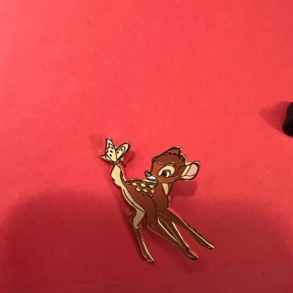 Enamel Bambi Looking at Butterfly on Tail Disney Pin 938. - Picture 3 of 5